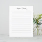 Monogramm Chic-Schriftzug Name Schreibwarenpapier (Stehend Vorderseite)
