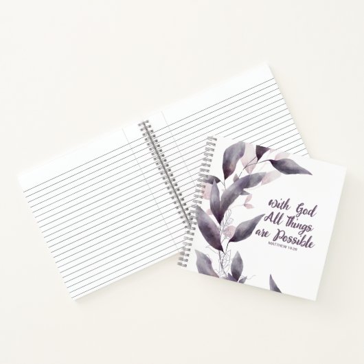 Monogramm Christliches Journal mit Lila botanische Notizblock (Innenseite)