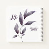 Monogramm Christliches Journal mit Lila botanische Notizblock (Rückseite)
