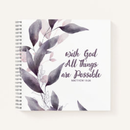 Monogramm Christliches Journal mit Lila botanische Notizblock