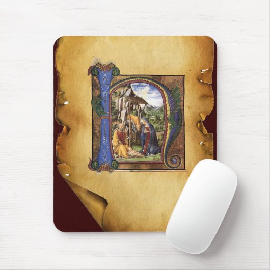 MONOGRAMM-CHRISTMAS-PARCHMENT MOUSEPAD (Mit Mouse)