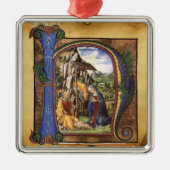 MONOGRAMM-CHRISTMAS-PARCHMENT SILBERNES ORNAMENT (Vorne)