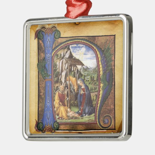 MONOGRAMM-CHRISTMAS-PARCHMENT SILBERNES ORNAMENT (Links)