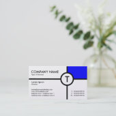 Monogramm Circle Cross (blau) - Platinum Visitenkarte (Stehend Vorderseite)