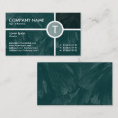 Monogramm Circle Cross - Dunkelgrüne Bürstenstrukt Visitenkarte (Vorne/Hinten)