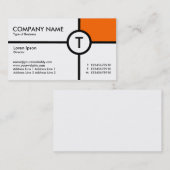 Monogramm Circle Cross (Orange) - White Visitenkarte (Vorne/Hinten)