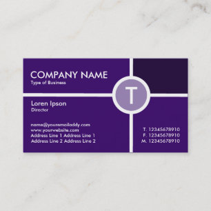 Monogramm Circle Cross - Shades Dark Violet Visitenkarte