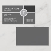 Monogramm Circle Cross - Shades of Grey Visitenkarte (Vorne/Hinten)