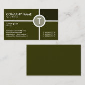 Monogramm Circle Cross - Shades of Olive Visitenkarte (Vorne/Hinten)