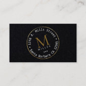 Monogramm Circle Modern Black Visitenkarte (Vorderseite)