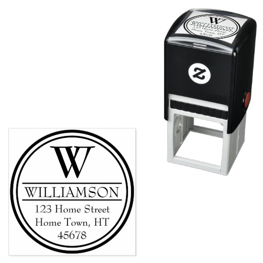 Monogramm Circle Rücksendeadresse Permastempel (Beispiel)