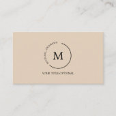 Monogramm Circle Visitenkarte (Vorderseite)