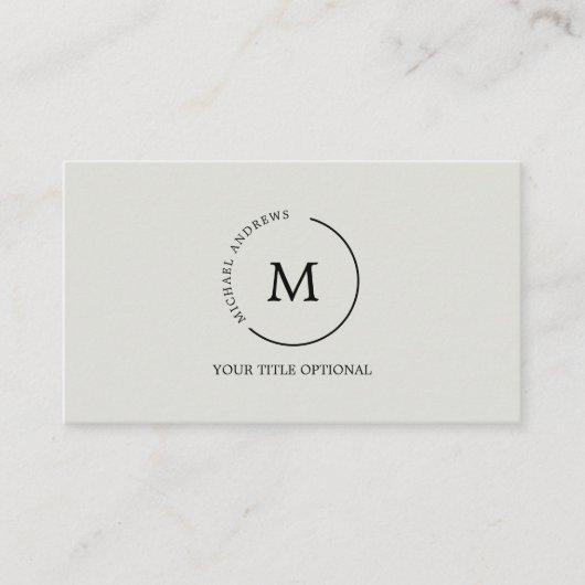 Monogramm Circle Visitenkarte (Vorderseite)