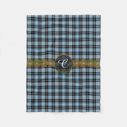 Monogramm Clark Tartan Fleecedecke (Vorderseite)