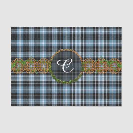 Monogramm Clark Tartan Seidenpapier (Vorderseite)