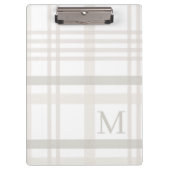 Monogramm Classic Elegant Minimal Kariert Klemmbrett (Vorderseite)