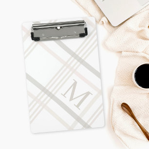 Monogramm Classic Elegant Minimal Kariert Mini Klemmbrett