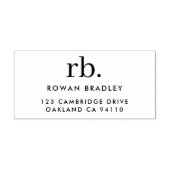 Monogramm Classic Elegant Minimale Rücksendeadress Permastempel (Design)