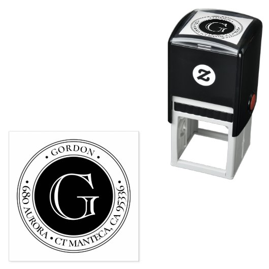 Monogramm Classic | Rücksendeadresse Gummi Selbstf Permastempel (Beispiel)