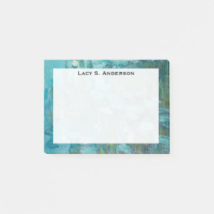 Monogramm Claude Monet, Seerosen, 1915, Aqua Post-it Klebezettel