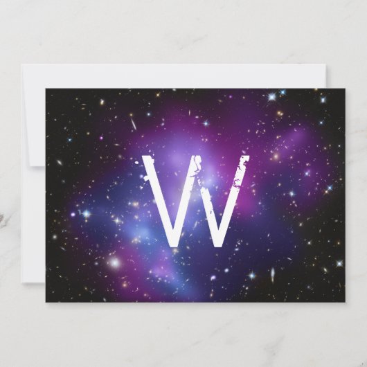 Monogramm Cluster violetter Galaxien (Vorderseite)