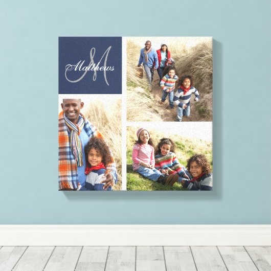 Monogramm-Collage-Canvas für benutzerdefinierte Pr Leinwanddruck (Insitu (Holzboden))