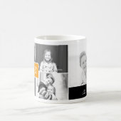 Monogramm Collage Custom Foto Tasse - Orange (Mittel)