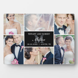 Monogramm Collage EDITABLE COLOR Plaque mit Easel Fotoplatte