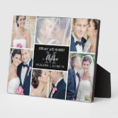 Monogramm Collage EDITABLE COLOR Plaque mit Easel Fotoplatte (Seite)