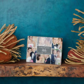 Monogramm Collage EDITABLE COLOR Plaque mit Easel Fotoplatte (Seite)