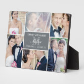 Monogramm Collage EDITABLE COLOR Plaque mit Easel Fotoplatte (Seite)