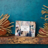 Monogramm Collage EDITABLE COLOR Plaque mit Easel Fotoplatte (Seite)