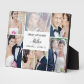 Monogramm Collage EDITABLE COLOR Plaque mit Easel Fotoplatte (Seite)