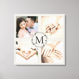 Monogramm Collage mit 4 Fotos Leinwanddruck
