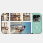 Monogramm-Collage mit 5 Fotos auf Türkis Case-Mate iPhone Hülle (Rückseite (Horizontal))