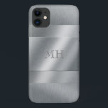 Monogramm Cool gebürstetes Metallschau Case-Mate iPhone Hülle<br><div class="desc">Cooles,  elegantes und minimalistisches Metall-Look Smartphone Gehäuse können Sie Ihre Initialen hinzufügen,  die wie ein Graviereffekt aussehen wird.</div>