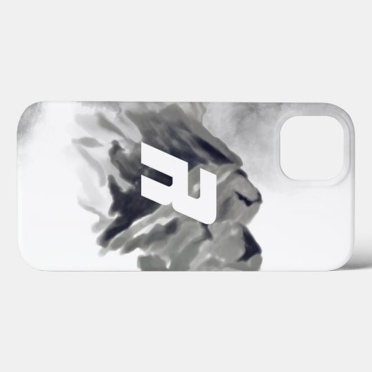 Monogramm cool Schwarz-Weiß-Wasserfarben Case-Mate iPhone Hülle (Rückseite (Horizontal))