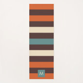 Monogramm Coole Farbige Retro-Streifen Yogamatte (Vorderseite)