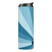 Monogramm Coole Farbtöne des Musters des blauen Fa Thermosbecher (Nach links gedreht)