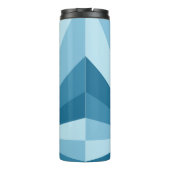 Monogramm Coole Farbtöne des Musters des blauen Fa Thermosbecher (Rückseite)