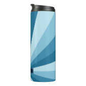 Monogramm Coole Farbtöne des Musters des blauen Fa Thermosbecher (Nach rechts gedreht)