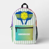 Monogramm coole Farbverlaufsstreifen Pickleball-Sp Bedruckter Rucksack (Vorderseite)