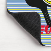 Monogramm coole Streifen Pickleball-Player gelb Mousepad (Ecke)