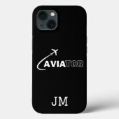 Monogramm, cooler Aviator-Flugzeug Flug, Minimalis Case-Mate iPhone Hülle (Rückseite)