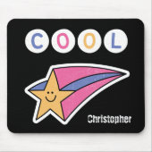 Monogramm cooler Cartoon Black Star Kids Mousepad (Vorne)