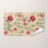 Monogramm cooler transparenter Text Retro-Scrapboo Badhandtuch Set (Handtuch)