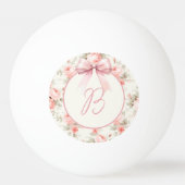 Monogramm Coquette Rosa Bogen Tischtennisball (Rückseite)