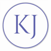 Monogramm Couple Name Blue Initial Letters Wedding Aufkleber (Vorderseite)