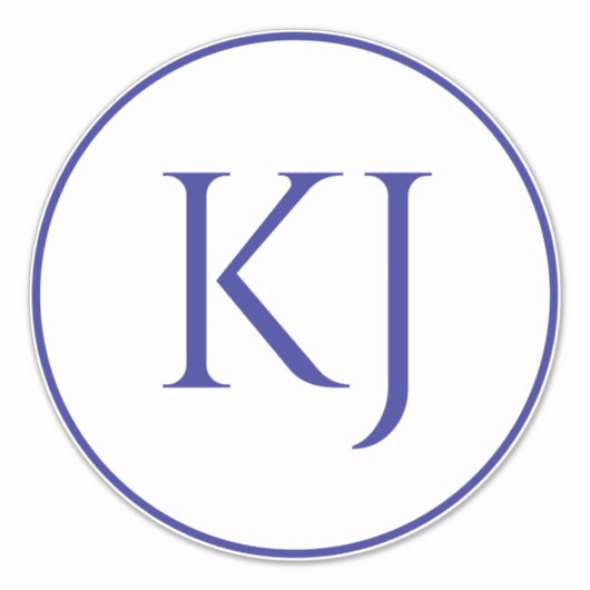 Monogramm Couple Name Blue Initial Letters Wedding Aufkleber (Vorderseite)