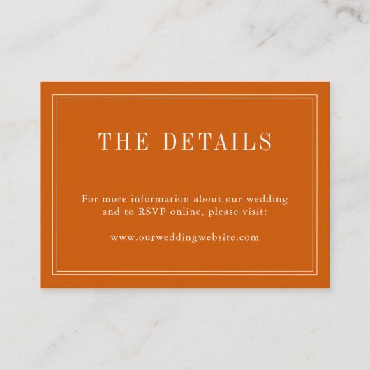 Monogramm Couple Name Einfach Orange und Weiß bren Begleitkarte (Vorderseite)